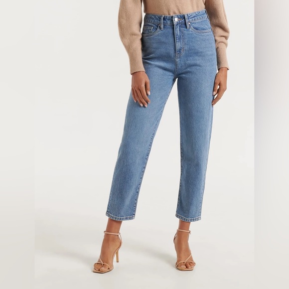 Forever New Denim - Forever New Denim Effy Barrell-Leg Jeans Straight Mid Wash Blue Size 10